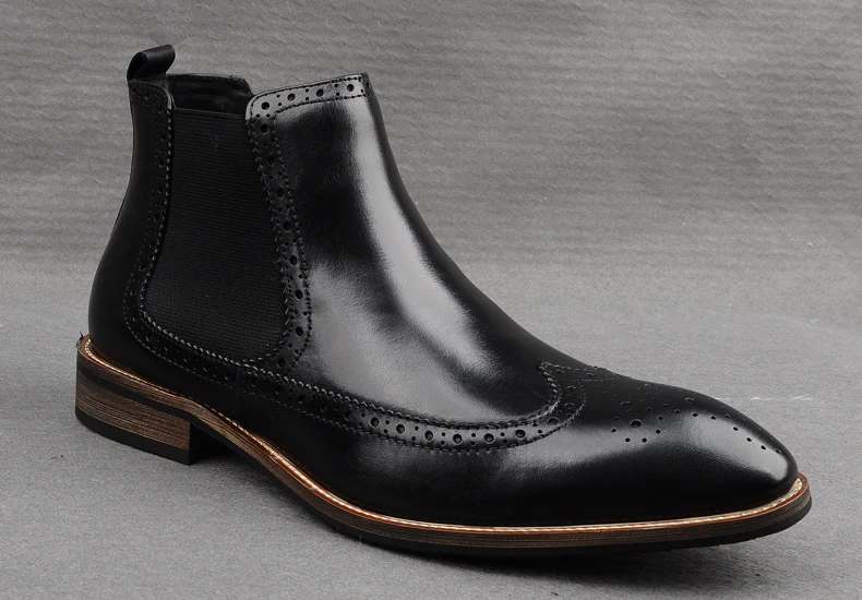 Tallado Tacones 1 Botas Martin Real Zapatos Cowboy Hombre 2018 Cuero Borgues De Oxfords Invierno Otoño Moda Bajos O0Rxa1q