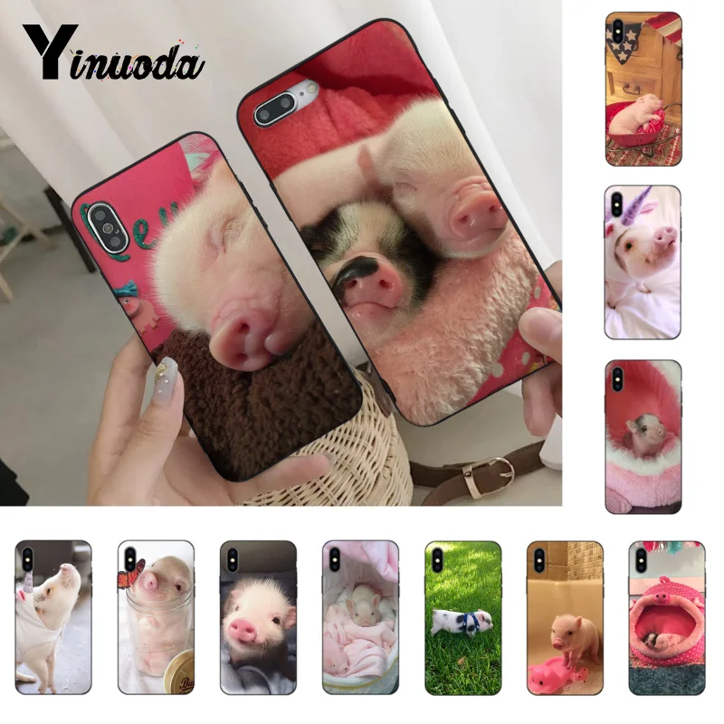 

Yinuoda Mini pet pig Small pig cute pink pig phone case for iphone X XS XR XSMAX for iphonr 5 5s SE 6 6S 7 8 Plus coque cover