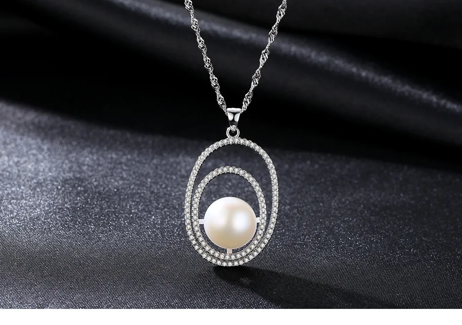 

S925 Sterling Silver Necklace Pendant Natural Freshwater Pearl Wild Boutique Jewelry Accessories C13