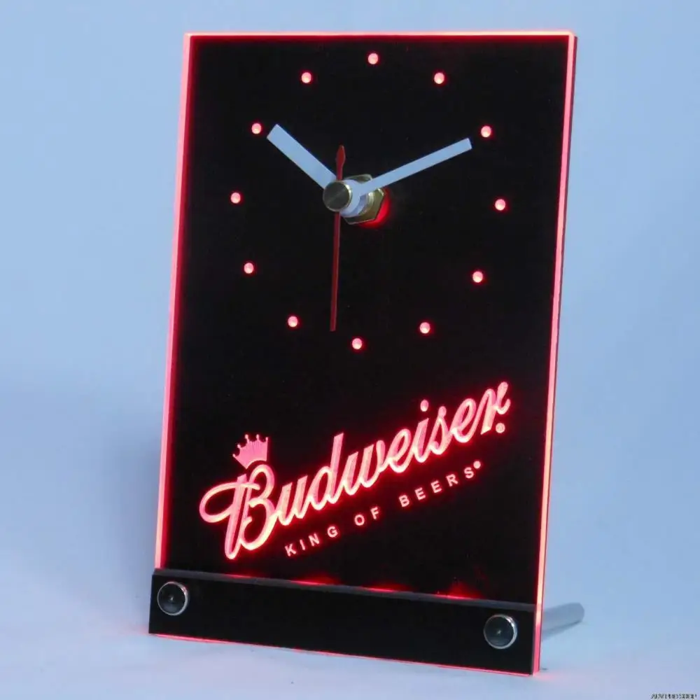tnc0467 Budweiser Beer Bar 3D LED Table Desk Clockin Wall Clocks from
