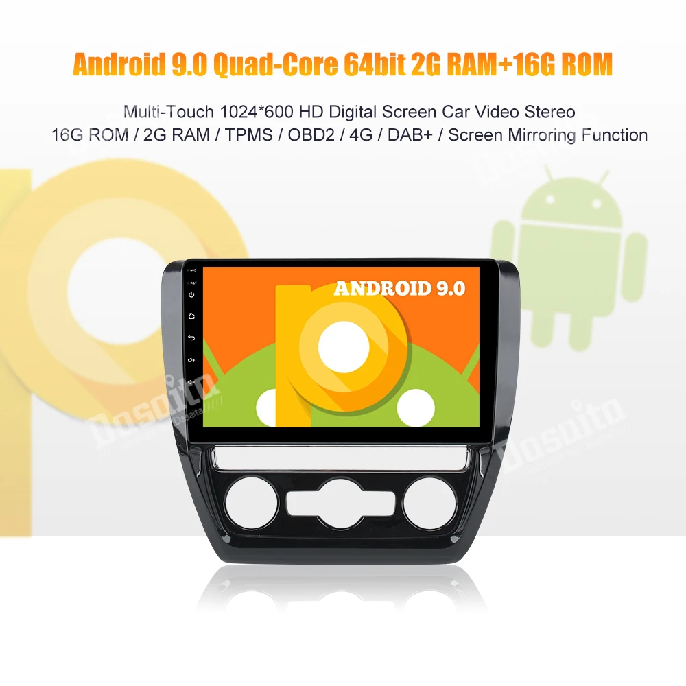 Cheap 2 din android 9.0 car audio for  vwJetta  2011 2012 2013 2014 2015 Car Radio Bluetooth MP3 10.2"Touch Screen 0