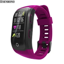 SENBONO IP68 Водонепроницаемый Bluetooth gps наручные смарт-браслет пульсометр измеритель высоты активности фитнес-трекер спортивный браслет