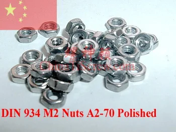 

Stainless steel Nuts M2 DIN 934 SUS 304 A2-70 Polished 100 pcs ROHS