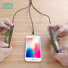 TOTU Быстрая зарядка 3 в 1 кабель для мобильного телефона Android USB кабель для iPhone X 8 7 6 зарядное устройство Micro Usb линия type C USB кабель