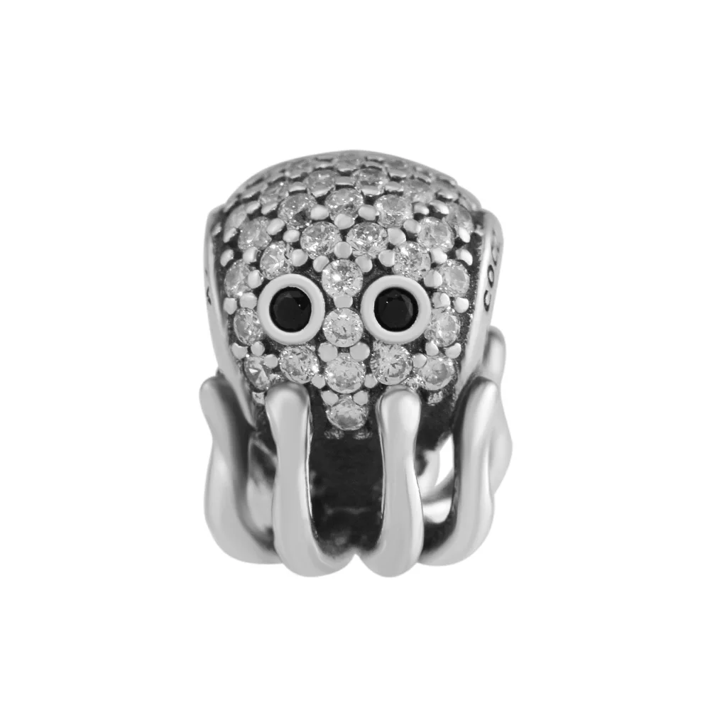 

Original 100% 925 Sterling Silver Bead Charm Octopus Silver Charms Fits Pandora Bracelet Beads for Jewelry Making pulseras