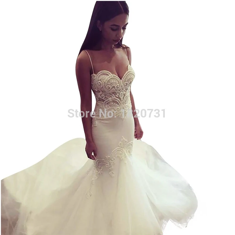 Spaghetti-Strap-Beach-Wedding-Dresses-2017-LORIE-Vestido-Noiva-Praia-With-Beading-Tulle-Casamento-Bridal-Gowns (2)
