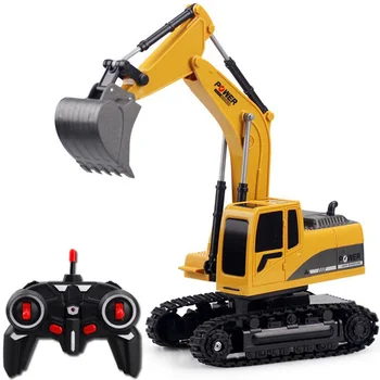 

HOT 2.4Ghz 6Ch 1:24 Rc Excavator Mini Rc Truck Rechargeable Simulated Excavator Gift Toy For Kids Children's excavator toy