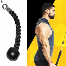 RUNACC Tricep Rope Tricep Training Rope Pull Down Ropes For Triceps Strength Enhancement  Single Handle  Black Fitness Equipment