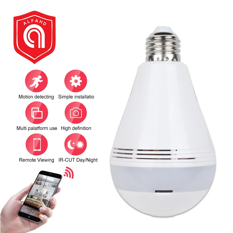 

360 Security wifi Camera Lamp Panoramic Bulb IP CCTV Video Surveillance Fisheye HD Night Vision Two Way Audio