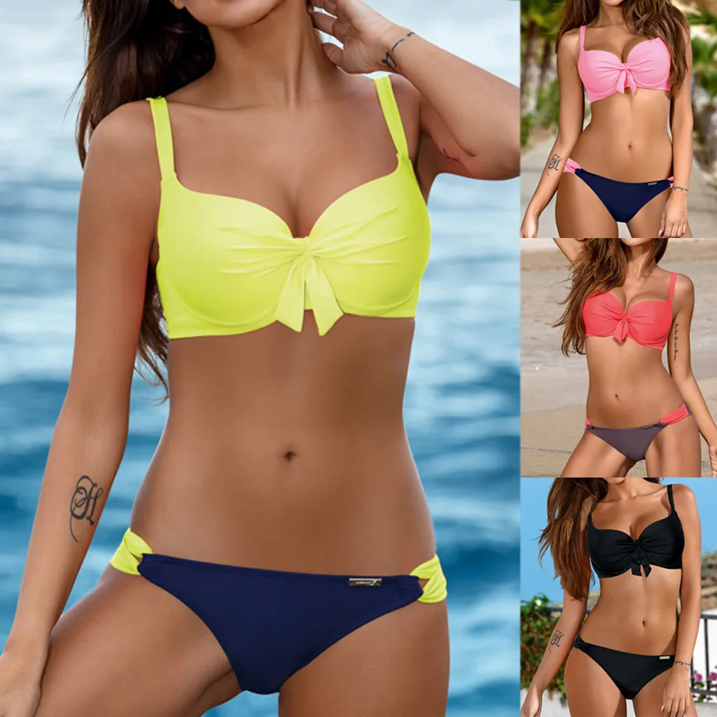 

Women Bandeau Bandage Bikini Set Push-Up Brazilian Swimwear Beachwear Swimsuit