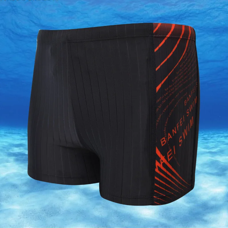Men Swim Suit Waterproof Square Leg Elastic Swimwear Surfing Beach
