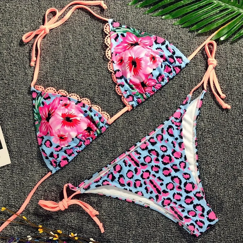 

Bikini 2019 Women Print Floral Bikinis push up Swimwear Bikini Set Swimsuit Swimsuit Female separate biquines-para-mulheres