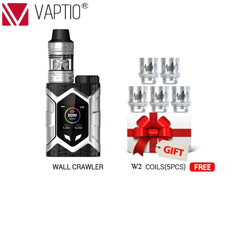 Electronic Cigarette Vaptio Wall Crawler Kit 80W FROGMAN RDA/RDTA Tank 2.0ML Firmware Upgradeable vaporizer TCR 1.3 inch Screen Electronic Cigarette Vaptio Wall Crawler Kit 80W FROGMAN RDA/RDTA Tank 2.0ML Firmware Upgradeable vaporizer TCR 1.3 inch Screen