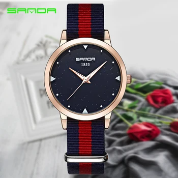 

Classic Nylon Women's Watches Ladies Fashion Clock Top Brand Luxury female Wrist Watch SANDA New Relogio Feminino 2019 Horloge