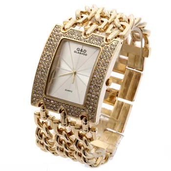 G&D Women Wristwatches Quartz Watch Luxury Gold Watch Relogio Feminino Saat Dress Watch Relojes Mujer Ladies Gifts Casual Jelly