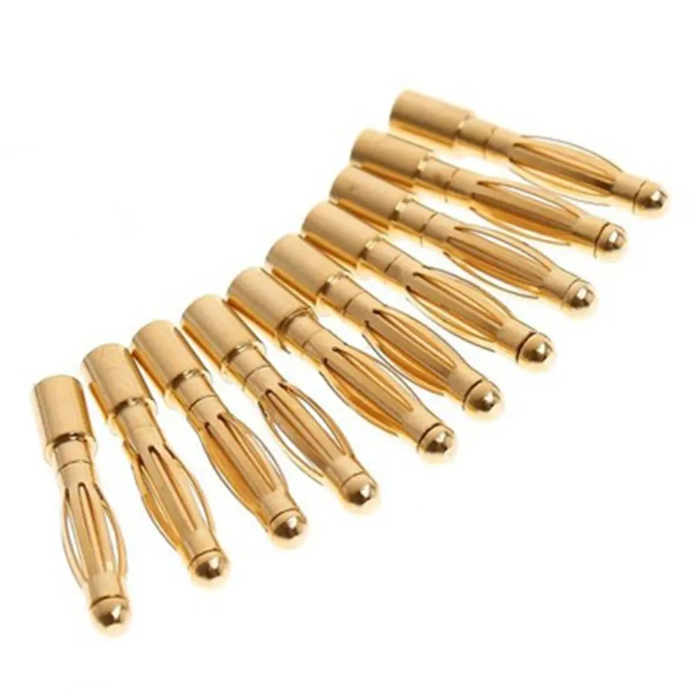 2.0mm 2mm Gold Bullet Connector Battery ESC Plug (Pack of 20 Pairs)in