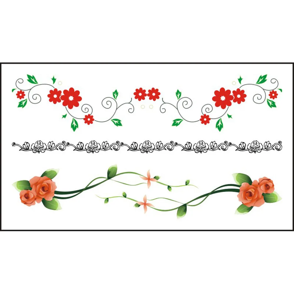 2018 5 PCS Waterproof Flower Temporary Tattoos 3D Fake Sticker 0911 | Красота и здоровье