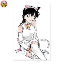 Картина по номерам художественная краска по номерам маленькая девочка, кошка девочка, Униформа, красивые, большие глаза домашний декор живопись Сделай Сам, рисунок на