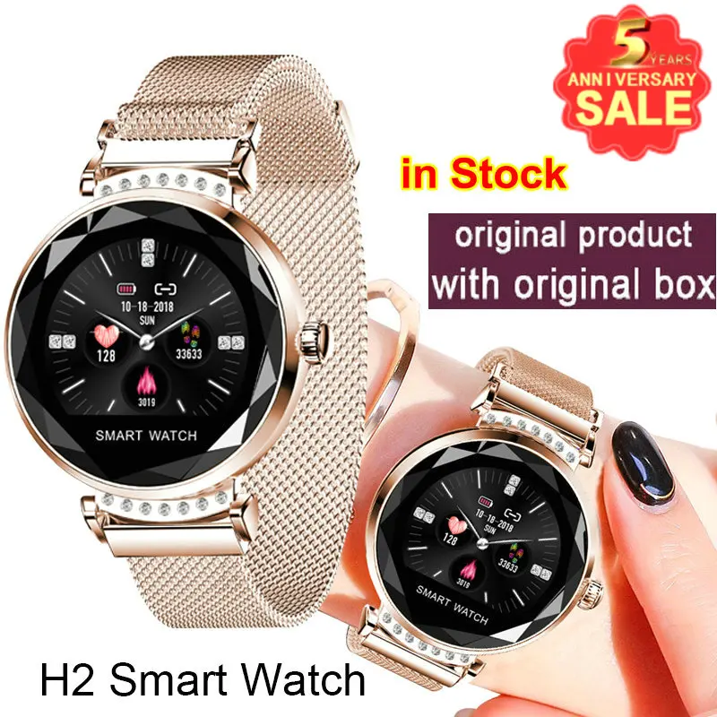 

2019 Newest Fashion H2 Smart Watch Women 3D Diamond Glass Heart Rate Blood Pressure Sleep Monitor Best Girl Gift Smartwatch