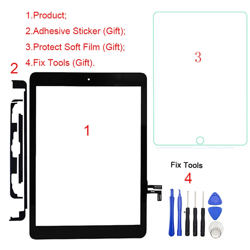 1 шт. сменный сенсорный экран для iPad Air ipad A1474 A1475 A1476|ЖК-экраны и панели планшетов| |