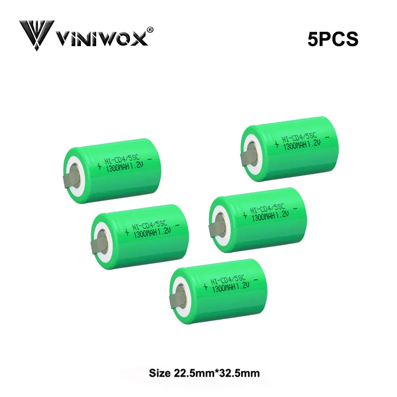 

New Ni-CD 1300mAh 4/5SC 1.2V Rechargeable Batteries for Electric Flashlight Power Bank Power Tool Battery NICD Cell Accumulator