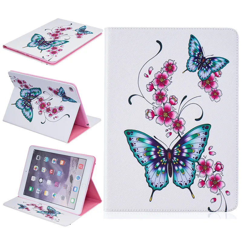 Cute Bear Case PU Leather For Ipad Air 2 Case Butterfly Flower Stand Tablet Cover 9.7 Inch Wallet Fip Case For Apple Ipad 6 Case (55)