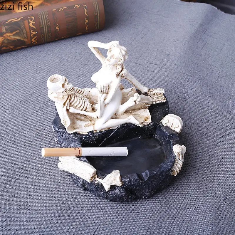 Смоляная пепельница для моделирования скелета, креативный подарок для бойфренда, пепельницы, аксессуары для сигарет, инструменты для украшения дома