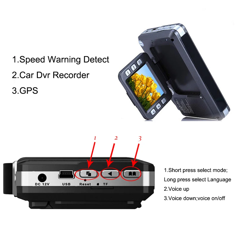 QUIDUX 3 в 1 Антирадары сигнализации Системы Предупреждение gps Logger трекер
