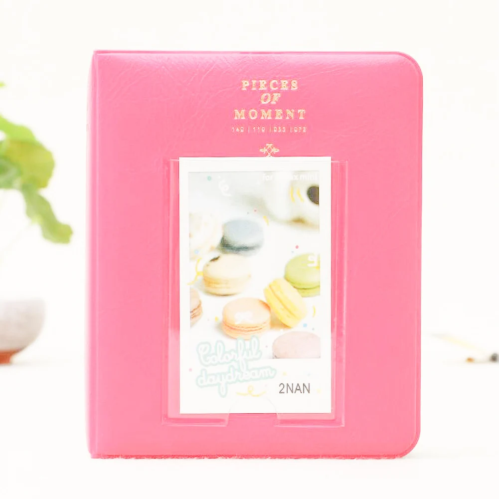 Peach Red 64 кармана 3 дюйма мини мгновенный Polaroid памяти фотоальбом фото подарочная упаковка для Fujifilm Instax фотоальбомы - Цвет: Peach Red
