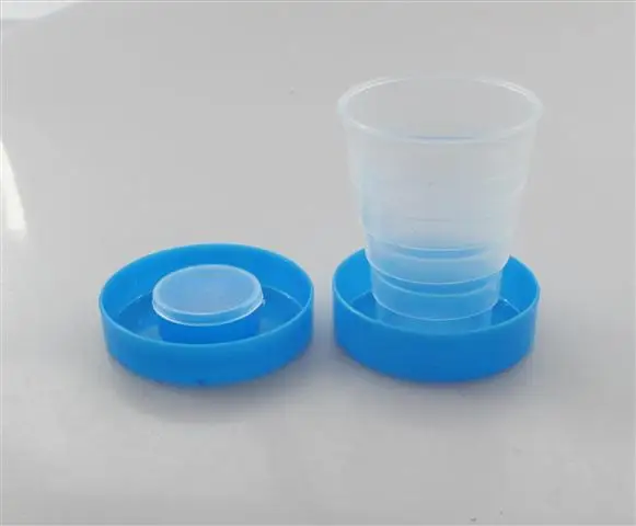 Alta calidad portátil Camping viaje plegable plástico bebida agua copa/plástico plegable taza