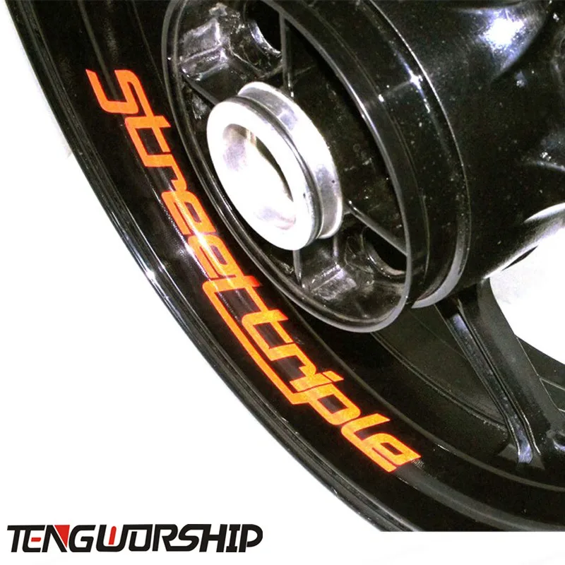 

Teng Worship 8 X CUSTOM INNER RIM DECALS WHEEL Reflective STICKERS STRIPES for Triumph Street Triple
