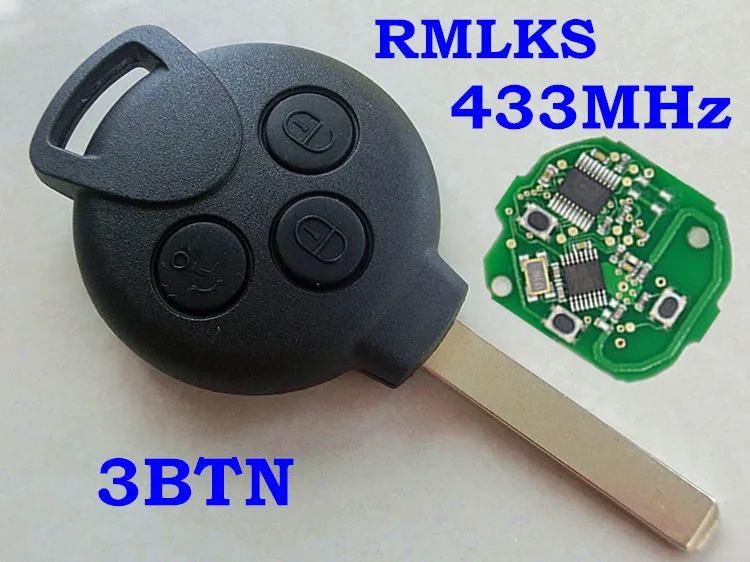 RMLKS дистанционный ключ записи Fob 3 кнопки дистанционного ключа для MERCEDES BENZ MB Smart 451 433 МГц с ID46 7941 чип транспондера