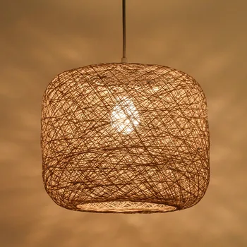 

Rattan chandelier retro balcony round ball light creative personality art restaurant chandelier bar light ZP4221453
