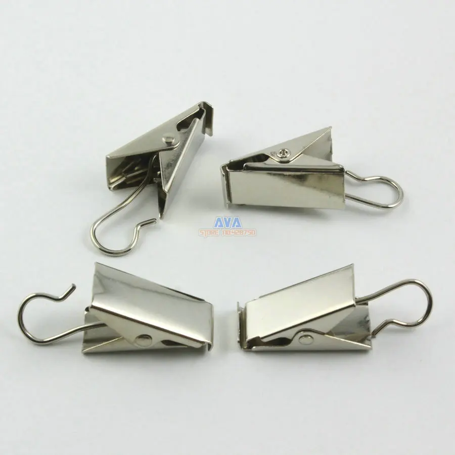 50 Pieces 39x11mm Silver Hook Clips for Curtain Drapery