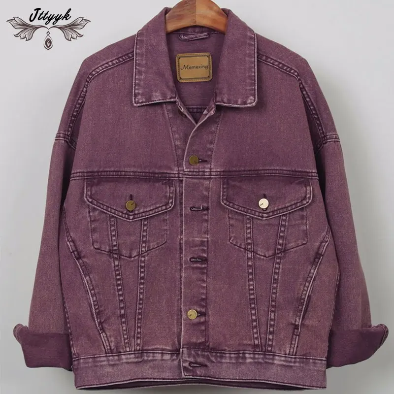 

Spring Denim Jacket Women 2018Loose Plus size Jeans Casual Coat Female Short Autumn Vintage motorcycle jacket chaqueta mujer 208