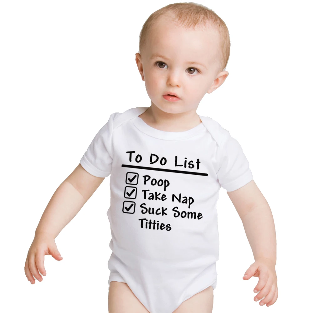 

Baby to do list eat sleep poop repeat print Baby Rompers Body suits Newborn baby one-pieces Clothes baby sleepsuits ropa bebe