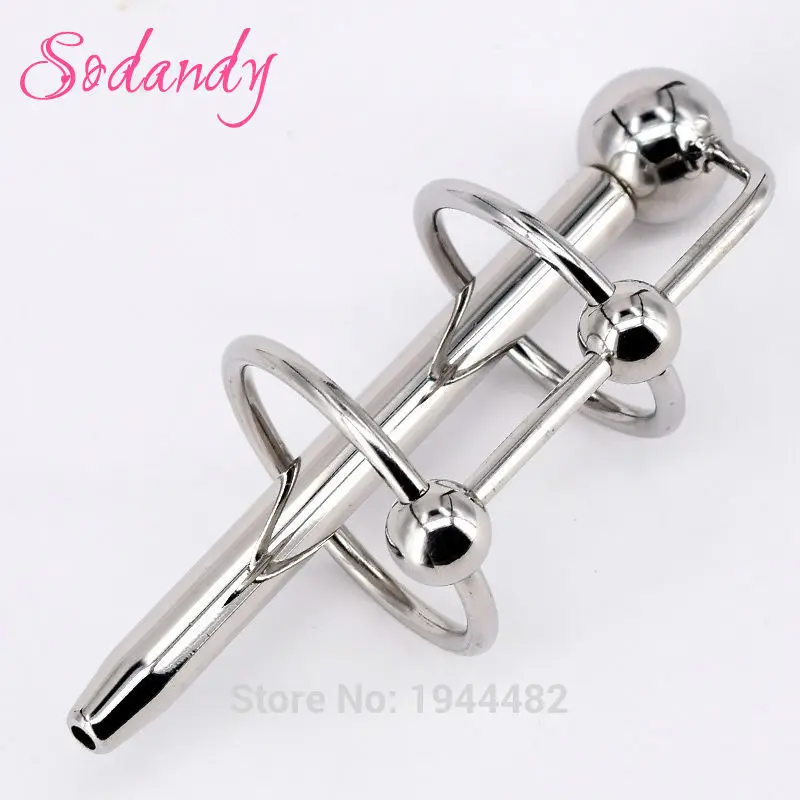 Cena SODANDY Penis Enhancer opóźnienie Cock Ring z cewki moczowej nosze Dilator cewnik ze stali nierdzewnej zatyczka do penisa Metal Cockrings