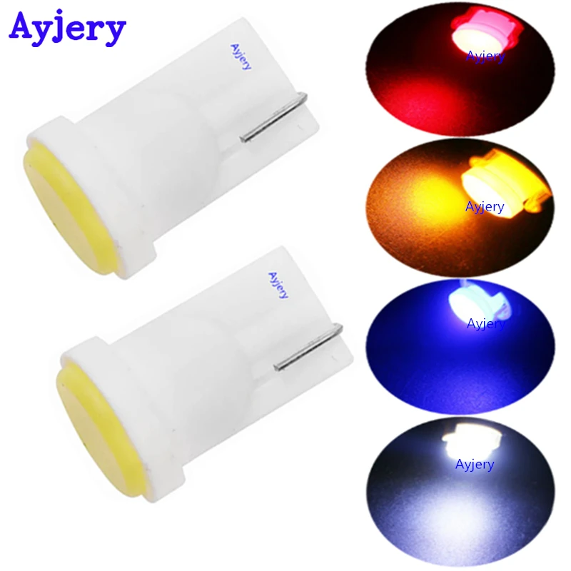 

AYJERY 300PCS T10 F10 1.5W 1SMD Car Ceramic LED Light LED W5W 147 168 Wedge Door Instrument Side Light Bulb Lamp White Led Light