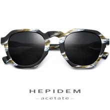 HEPIDEM ацетатные поляризованные солнцезащитные очки для женщин, новинка, винтажные Ретро Круглые Солнцезащитные очки для женщин, фирменный дизайн, большие солнцезащитные очки большого размера