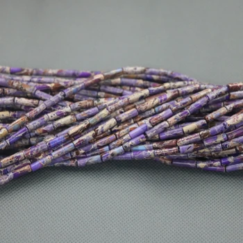 

4x14mm Cingesto Natural Purple Jaspe GemsStone Beads for Jewelry Making, 2Strands Women Fashion Necklace DIY Making Accessories