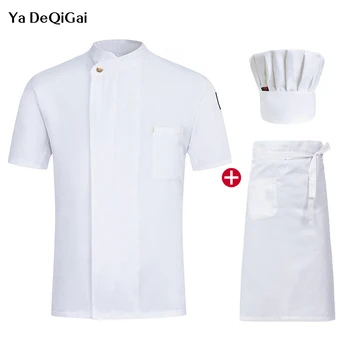 

M-4XL High Quality hotel catering shirts Unisex Chef restaurant uniforms Kitchen work clothes summer chef restaurant uniform