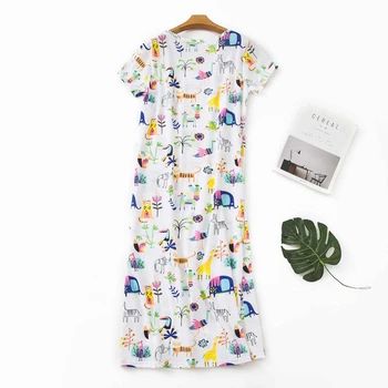 

Plus size summer women fashion loose cartoon print short sleeve sleepshirt female trendy comfortable cotton lingerie nightgown