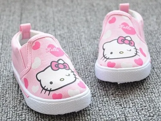 Модные Розовые hello kitty Любовь модель подходит 1-4 года Холст Дети для маленьких мальчиков и девочек обувь для детей первого walkersP834