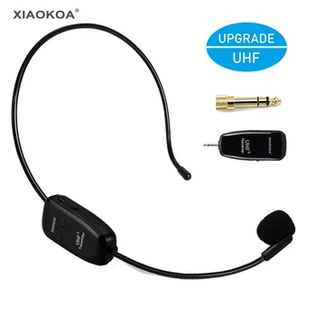 

UHF Wireless Headset Microphone 2 In 1 Handhold 50M Rechargeable for Voice Amplifier Teacher Tour Guides Wireless Mic XIAOKOA