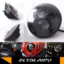 7 ''светодиодный фара для 2007-2013 Jeep Wrangler фар Замена kit с США светодиодный фар 7 дюймов