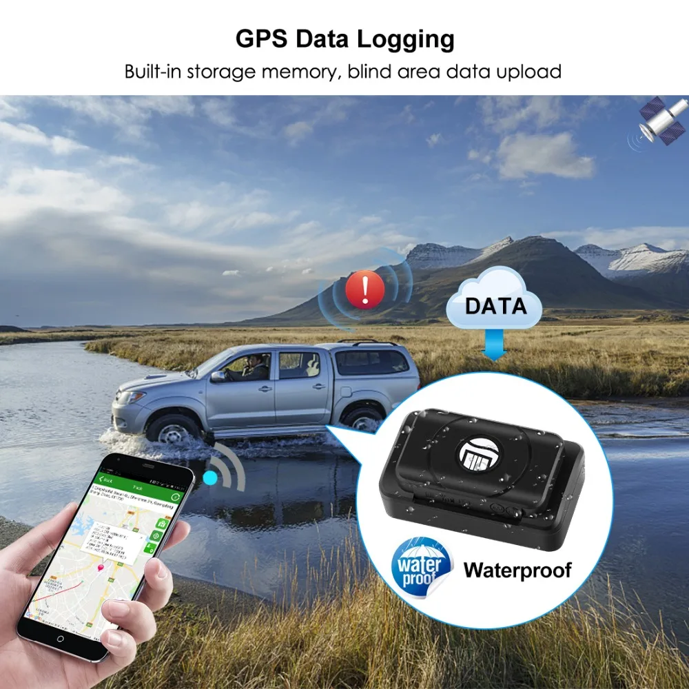 Localizador gps 100 дневный режим ожидания gps Запись данных водонепроницаемый магнитный голосовой монитор ударная сигнализация 2G автомобильный трекер установка