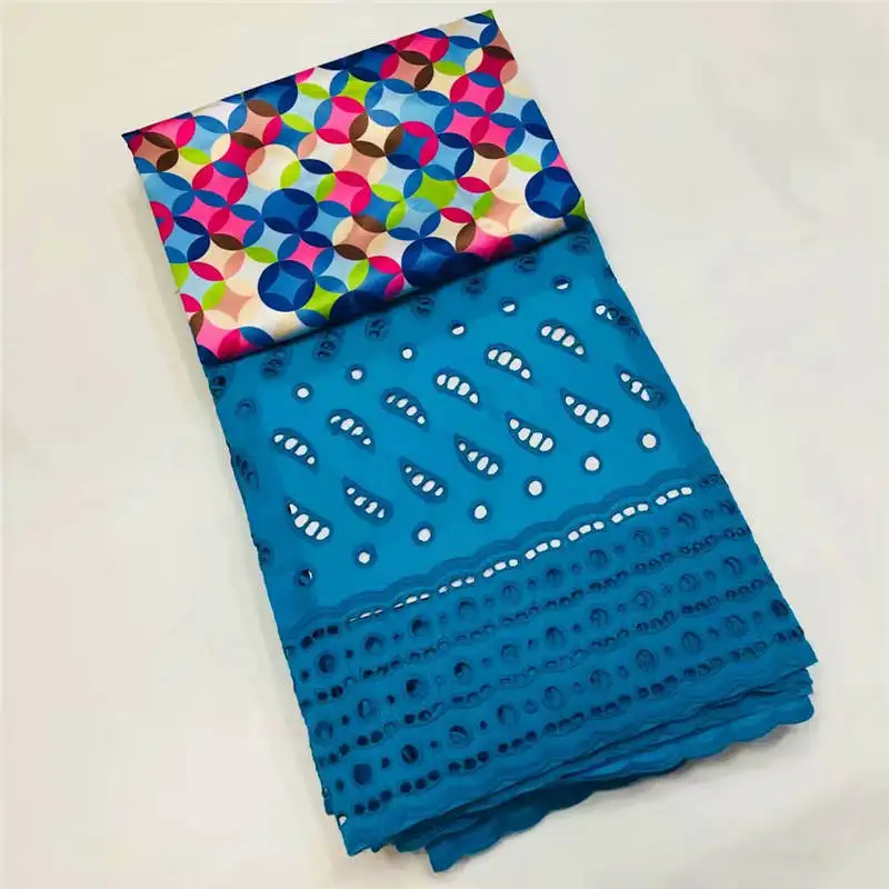 

Newest Milk silky Lace Fabrics Milk Silk Cotton lace 3yards+2.5yards African Ankara Fabric Wax Print Fabric Printing ! L52710