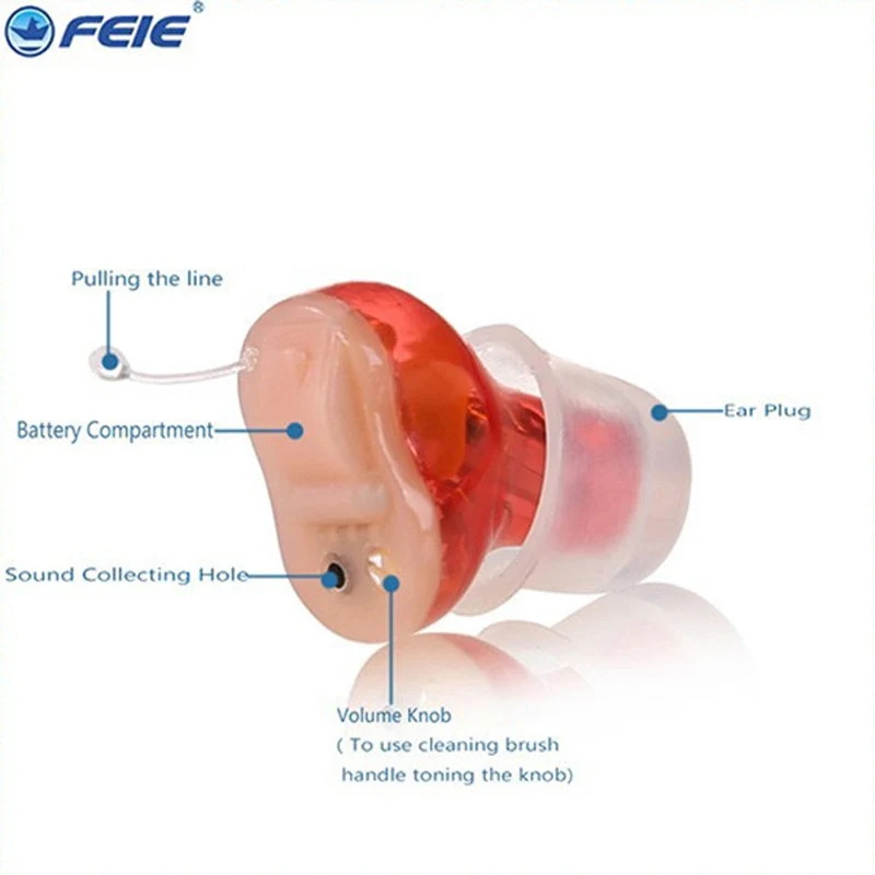 Feie Hot Sale Completely Invisible In the Ear Headphones Digital Programmable CIC Mini Hearing Aid S-11A