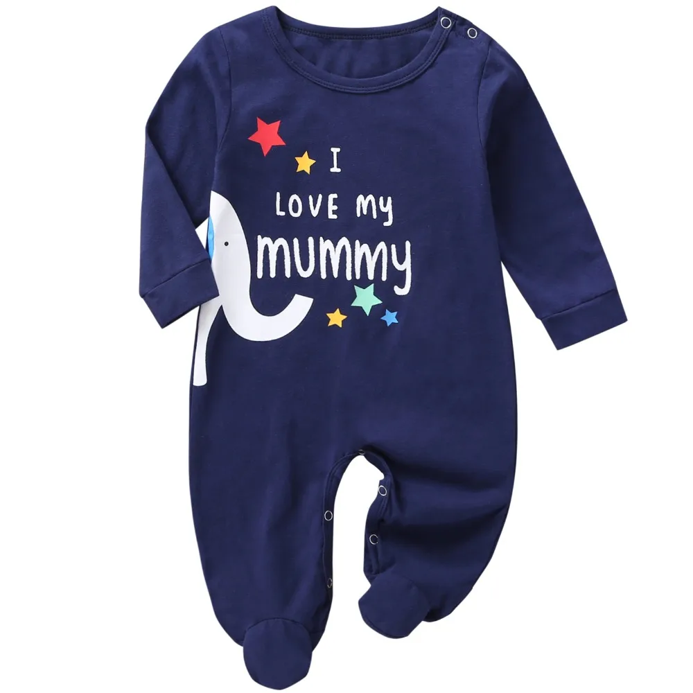 Комплект одежды для маленьких мальчиков и девочек, комбинезон с длинными рукавами для малышей с надписью «I Love my DADDY& Mummy», комбинезон для новорожденных младенцев, одежда для малышей