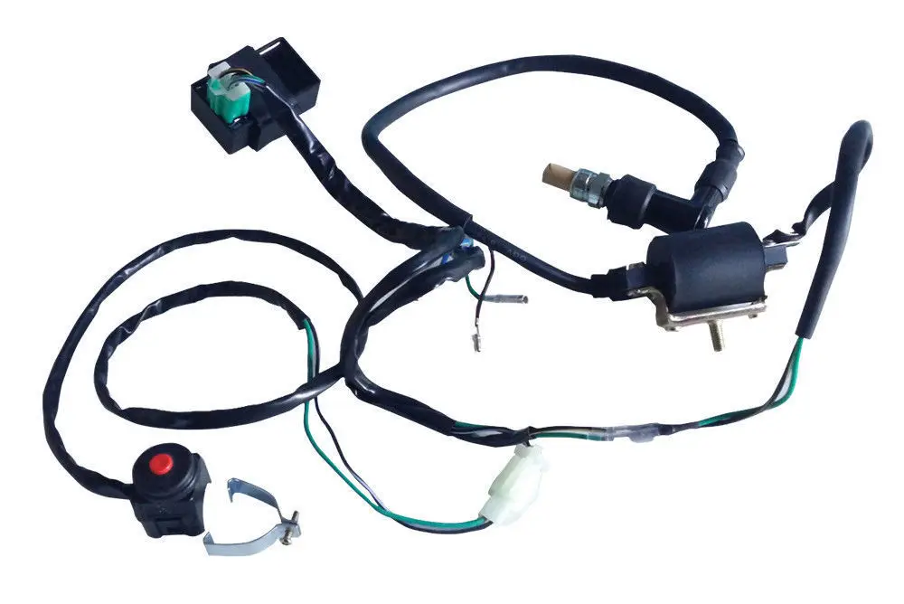 Pit Dirt Bike CDI Spark Plug Ignition Coil Kill Switch for 110cc 140cc